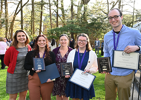 Caroline McDonald, Harrison Dean, and Ashley Almeida were each given plaques marking their achievements and contributions to mathematics and mathematics education.