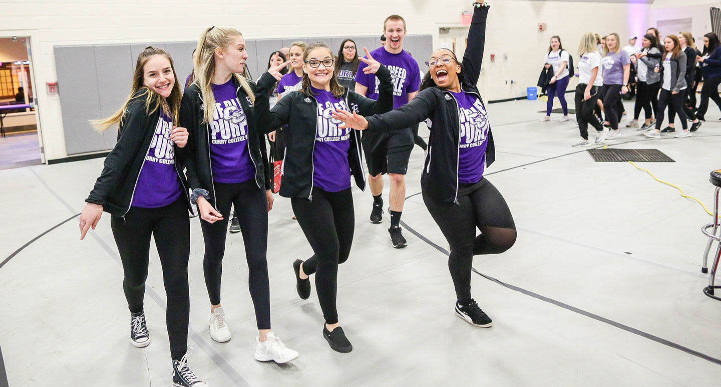 Student teams walk around the track at the annual Relay for Life