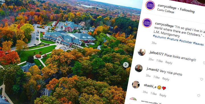 The Curry College campus on Instagram