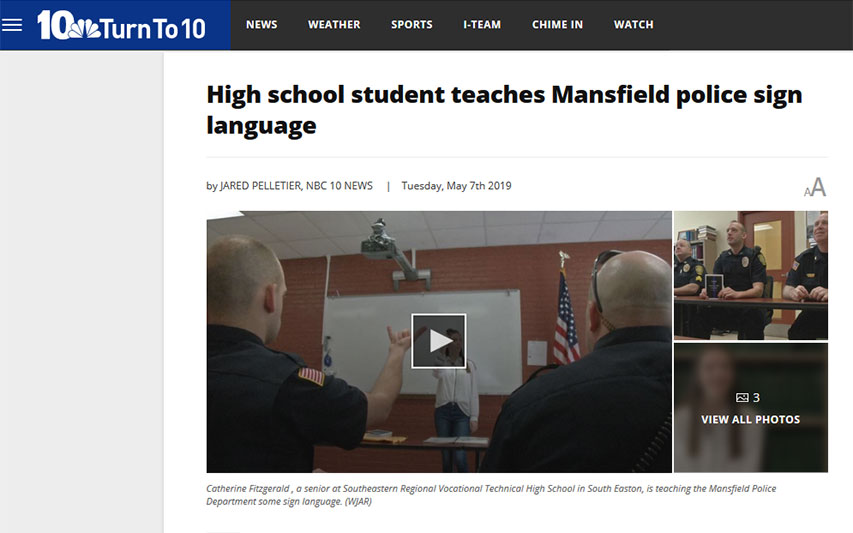 Curry College Incoming First-Year Student Teaches Sign Language to Mansfield Police Officers