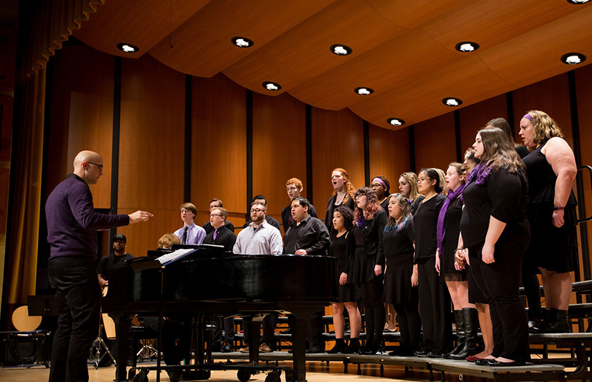 Students in the Sing! Choir represent the Music minor at Curry College