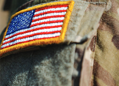 American Flag patch on military uniform