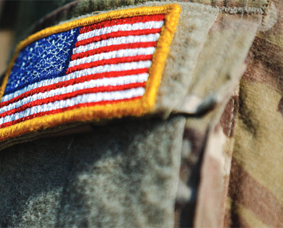 American flag on a military uniform