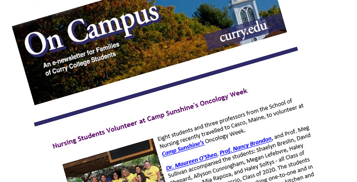 The Curry College Parent E-Newsletter, On Campus