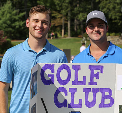 Members of the Golf Club at the Student Involvement Fair