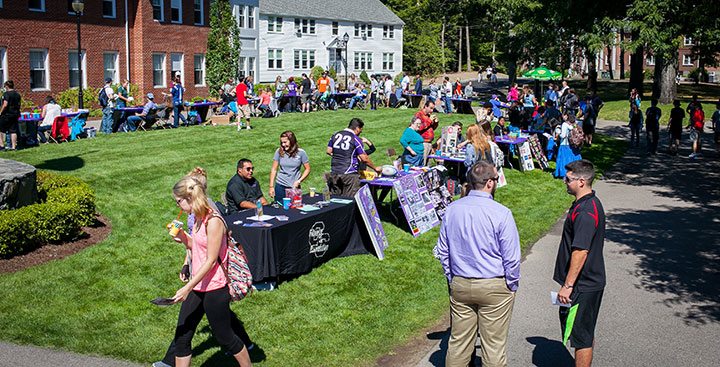 Curry students attend the Involvement Fair on campus