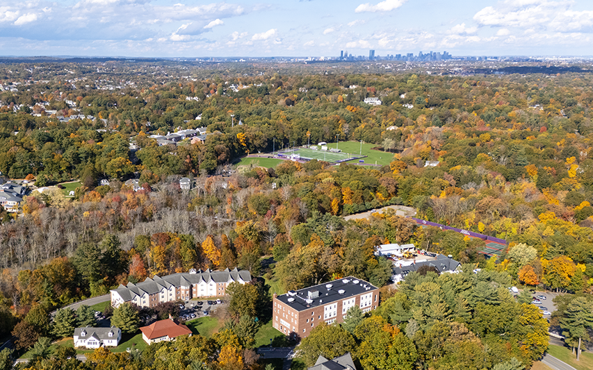 Curry College campus from above