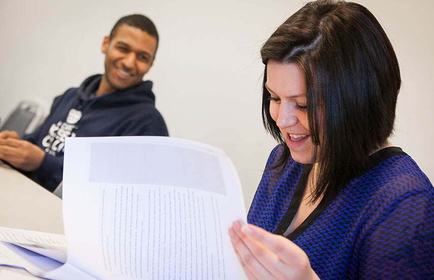 Curry College continuing education students in class pursuing a certificate program