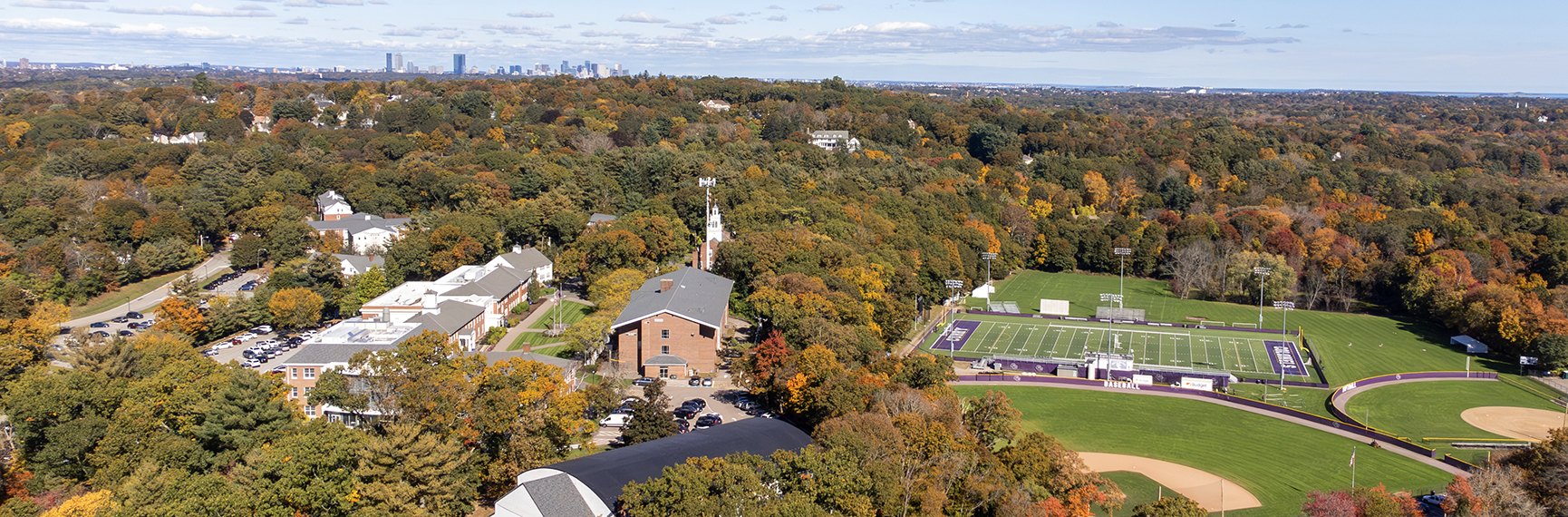 Curry College campus from above