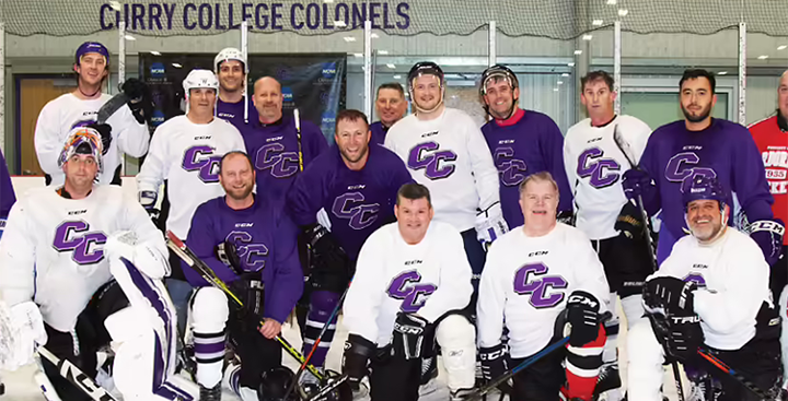 Alumni Hockey Game team photo