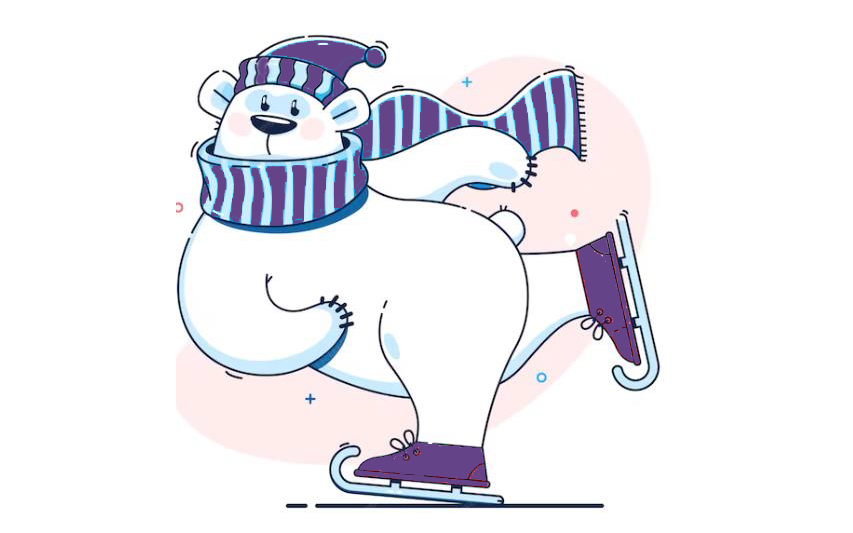 Student Job Expo logo of a skating polar bear