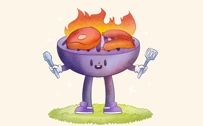 Student Job Expo logo of a smiling grill