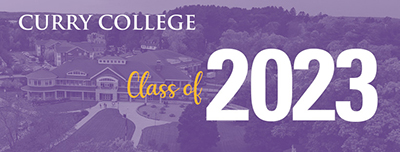 "Curry College Class of 2023" over image of campus
