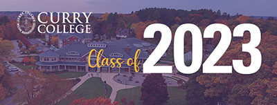 "Curry College Class of 2023" over image of campus