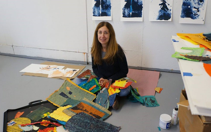 Fine and Applied Arts Professor Laurie Alpert displays her artwork.