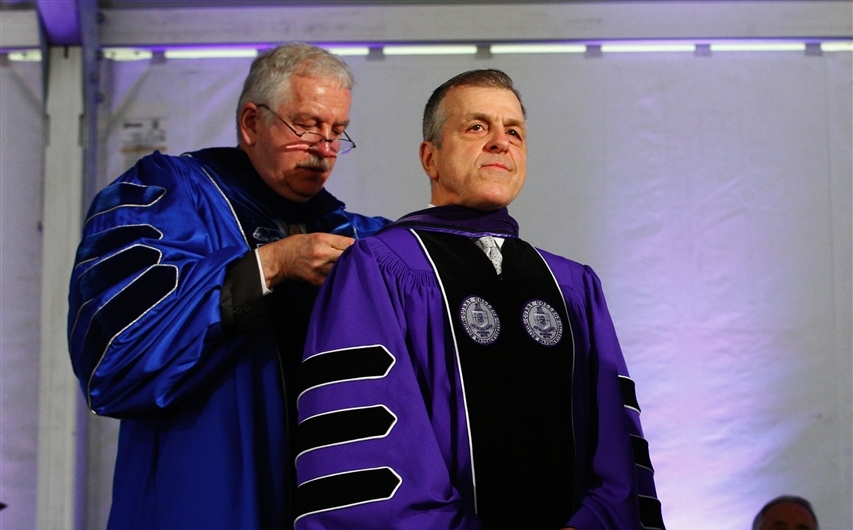 Hon. Anthony M. Campo, '79, Hon. '18. is awarded an honorary Doctor of Laws degree at Commencement.