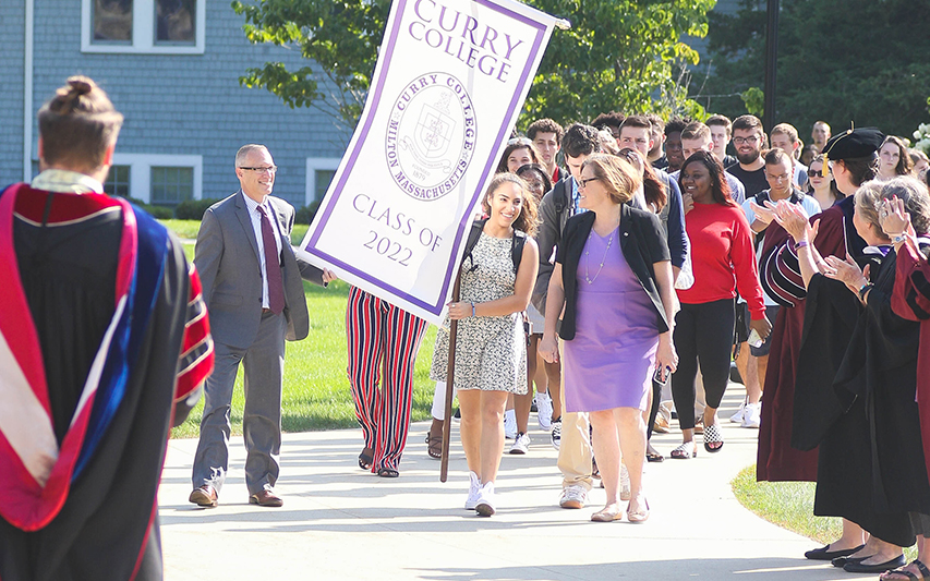 The Class of 2022 processes into the New Student Academic Convocation ceremony.