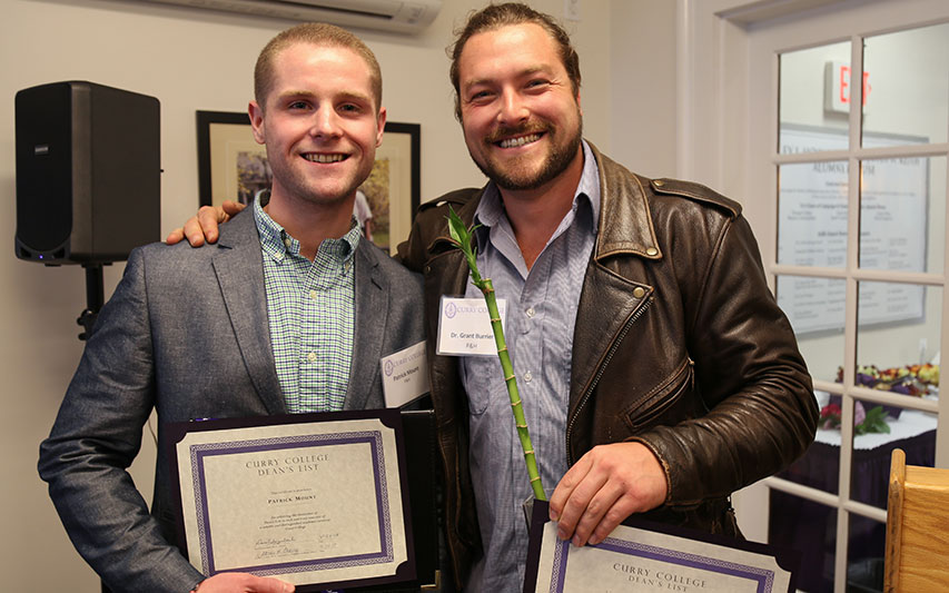 Student with Dr. Grant Burrier at Four Year Dean's List Reception