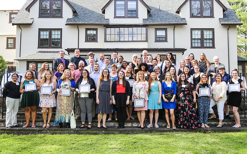 Curry College students and their mentors at Dean's List Honor Reception.