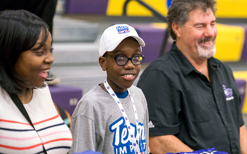 He’s only 9 years old, but Christopher Cartwright is the newest player on the Curry College Football roster.