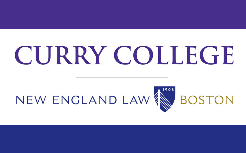 Curry College and New England Law Boston logos