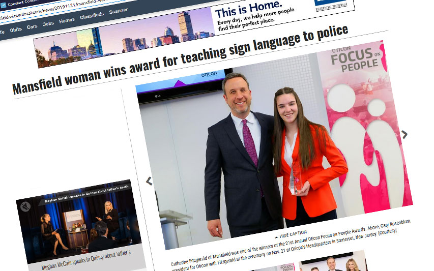 Criminal Justice Student Catherine Fitzgerald '23 Awarded for Teaching Sign Language to Police