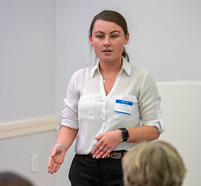 Jaclyn Keighley '20 supports marketing and event planning at the Sportsmen's Tennis and Enrichment Center in Dorchester, Mass. 