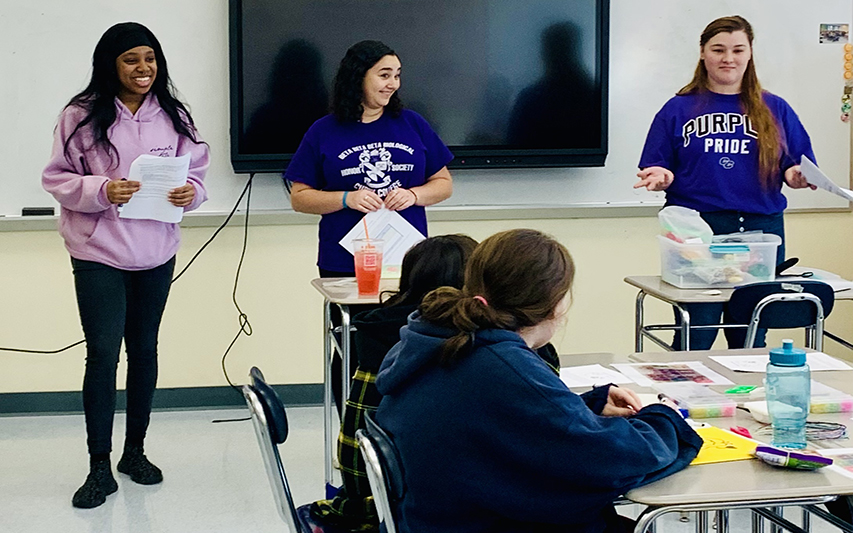 Women in STEM students teach class