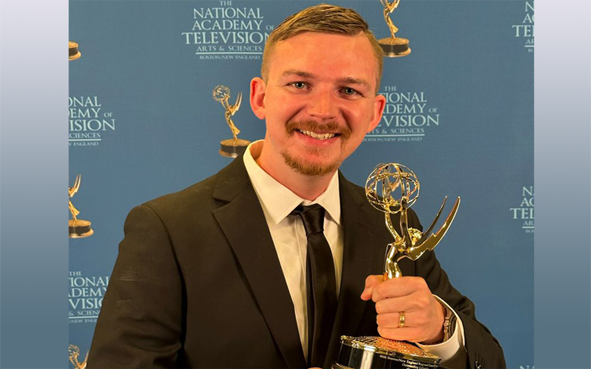 Michael Davis '19 Accepts Emmy Award