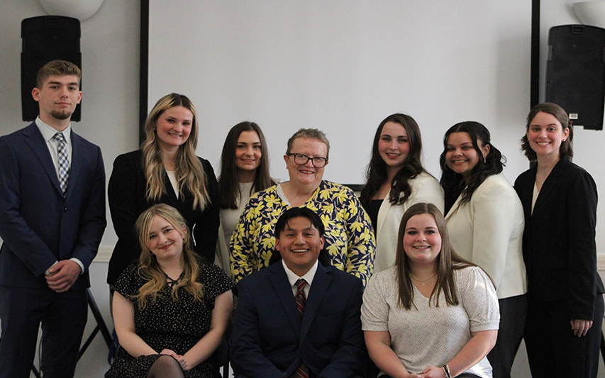PR Capstone students pose with Dr. Brenda Wrigley