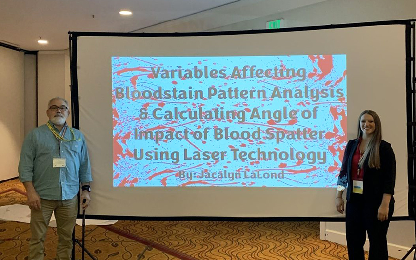 Jacalyn LaLond '23 and Professor Jim Jabbour Present Forensics Research at International Conference in Baltimore
