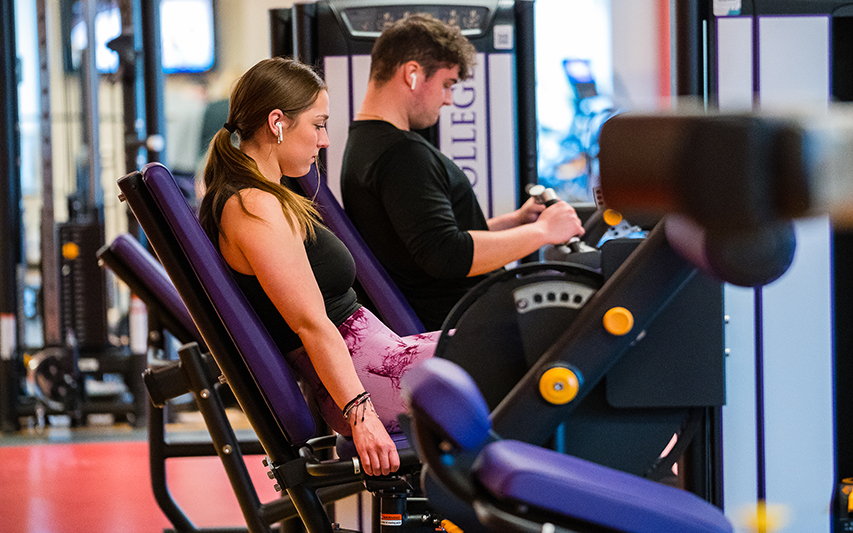 Students working out in Fitness Center