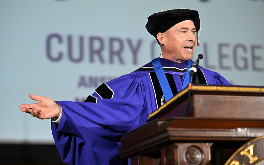 Jay Gonzalez at the Podium during his Inauguration