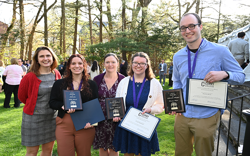 students and professors pose at alexander graham bell society 