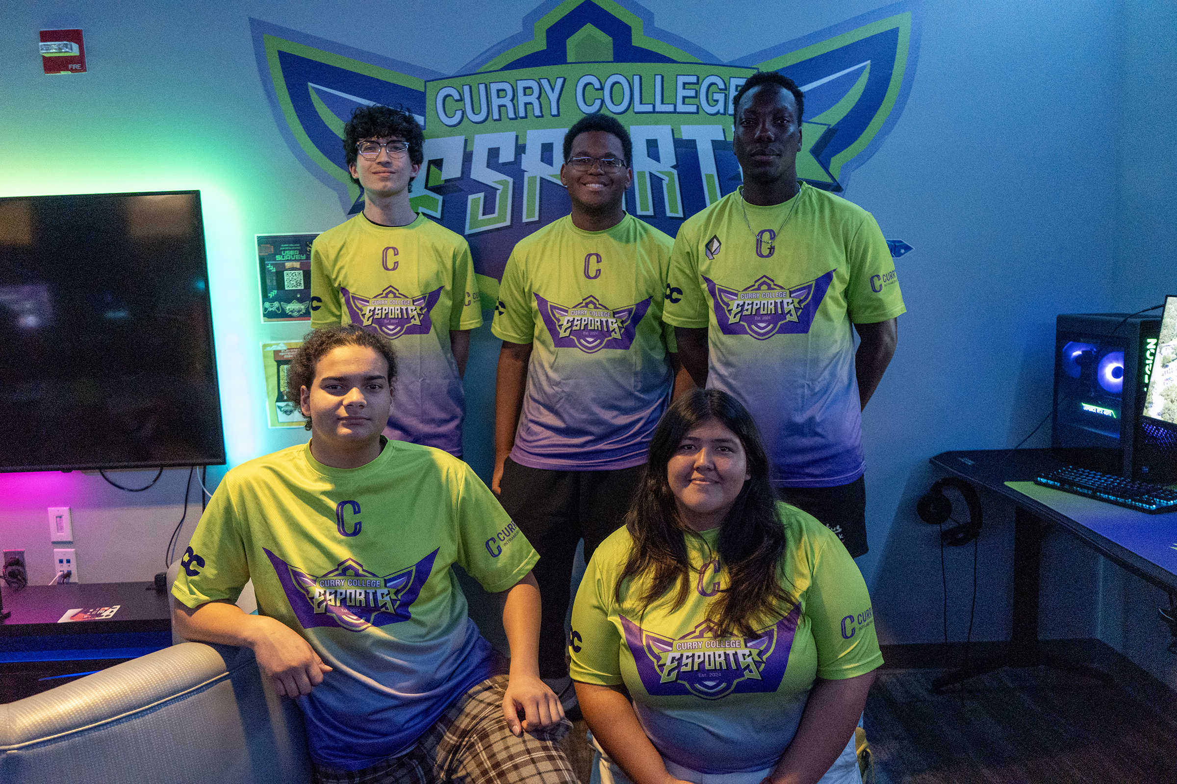 ESports Team Poses in the ESports Lounge