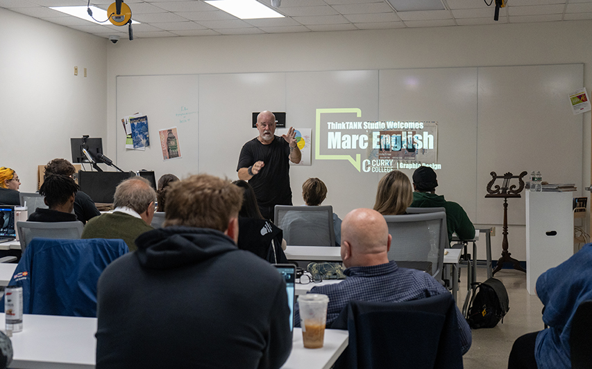 Marc English Presents to Students