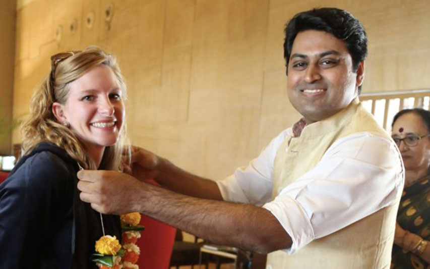 PAL Director Dr. Laura Vanderberg receives warm welcome in Mumbai.