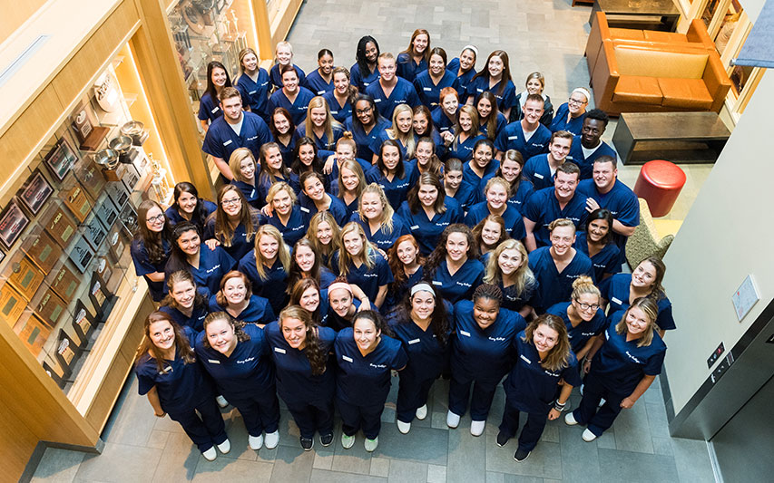 School of Nursing students at Nightingale Ceremony in 2016