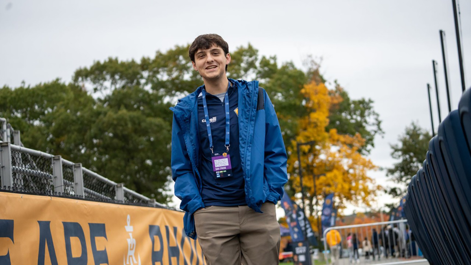Adam Kearney walks the concourse at Rhode Island FC stadium