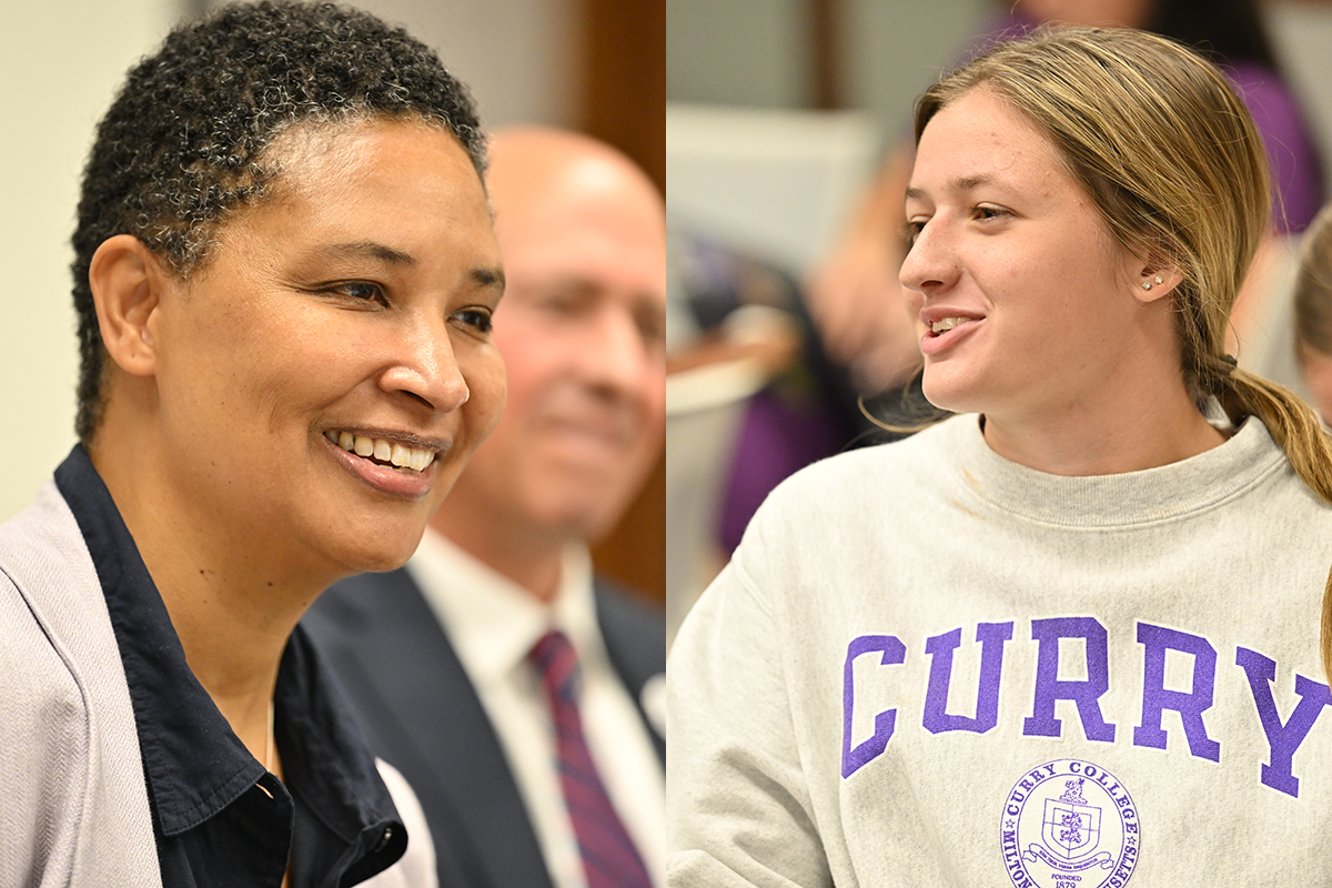 Dr. Danielle Allen speaks with a Curry student