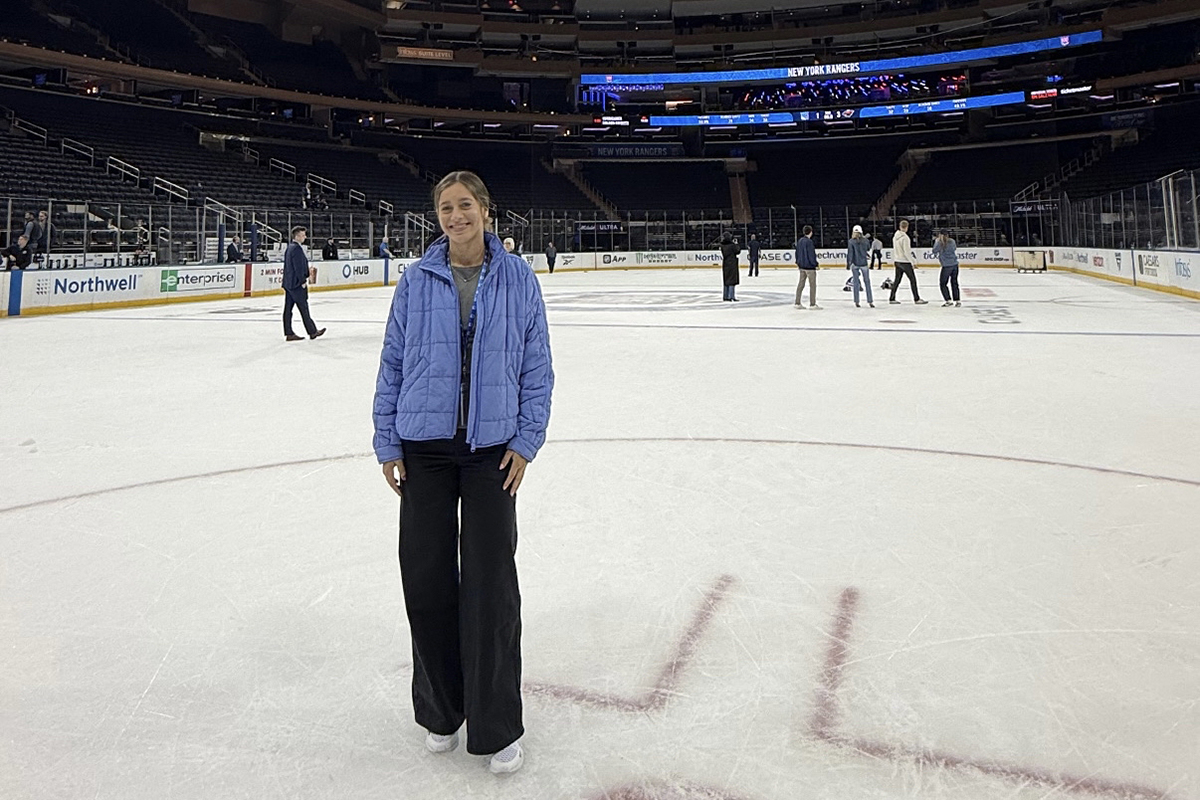 Danielle poses center ice in MSG