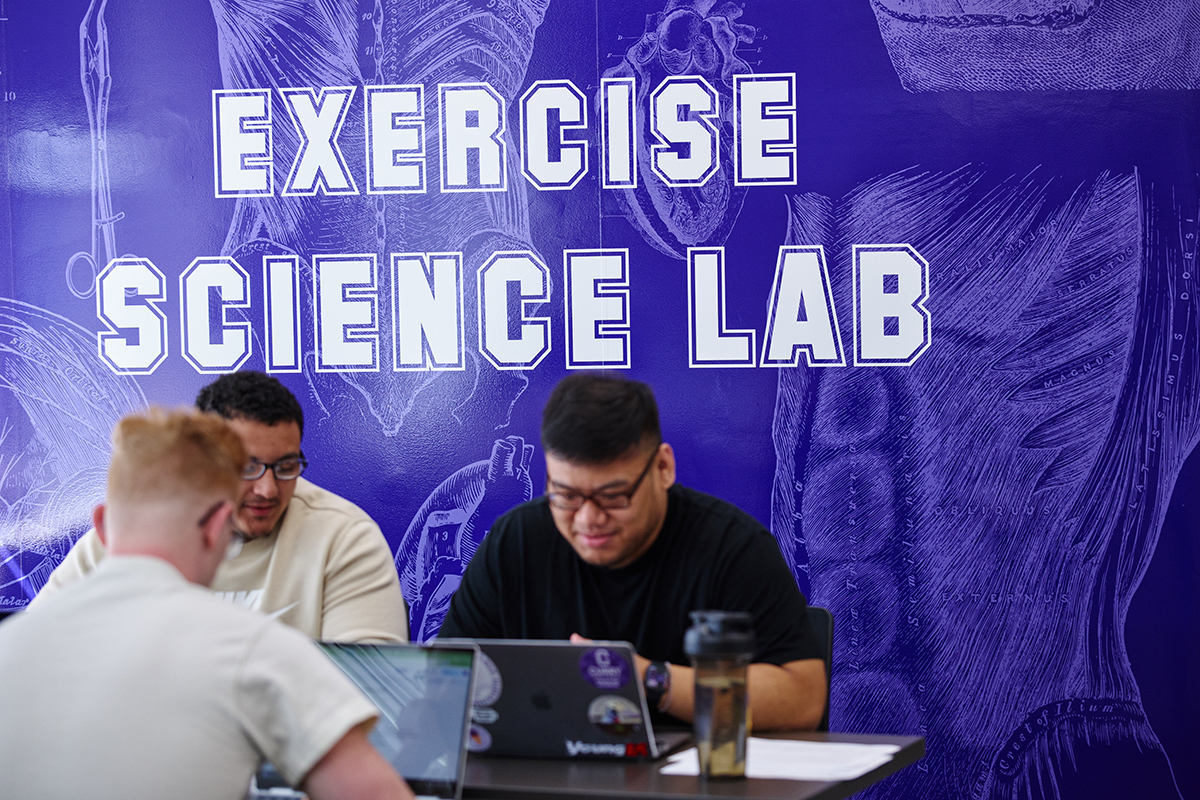 Students study in exercise science lab