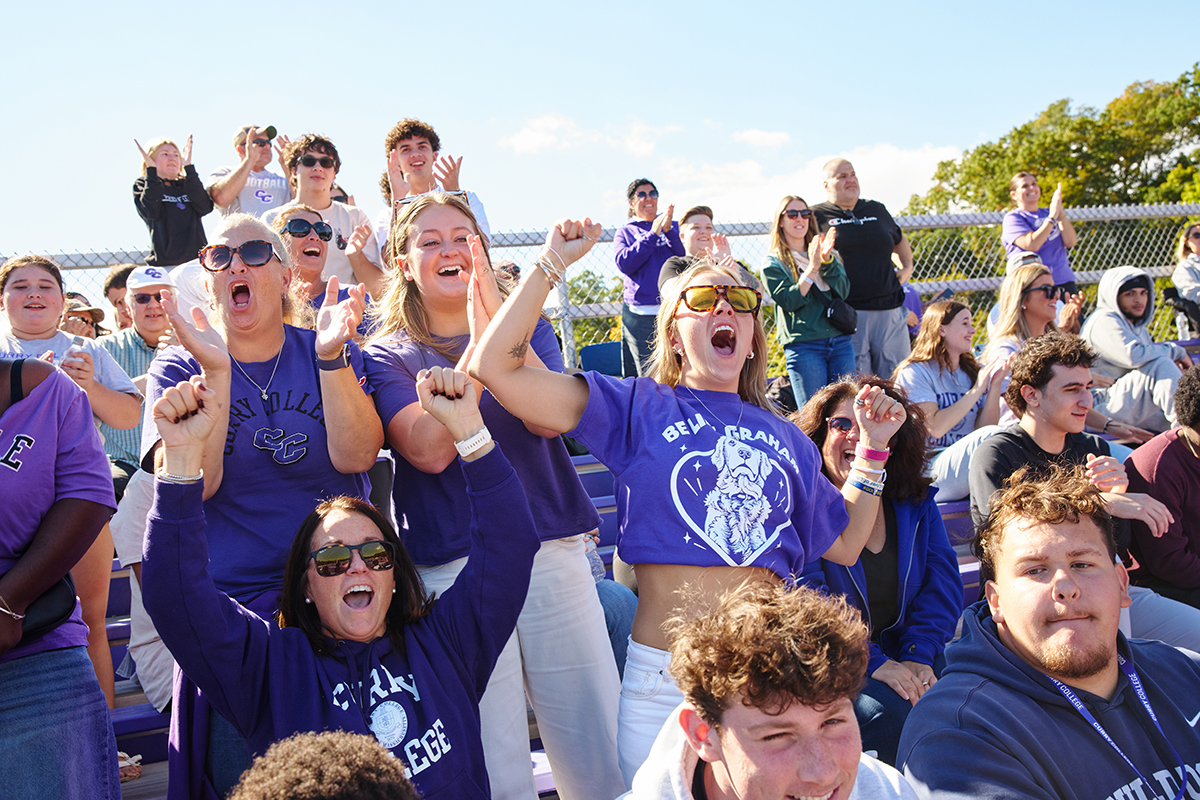 Homecoming crowd cheers in the stands