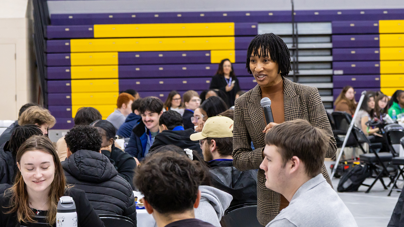 Natalie Gillard addresses students at the Leadership Conference