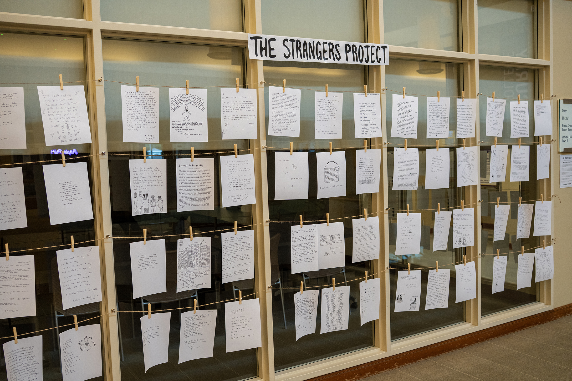 The Strangers Project Displayed in the Student Center
