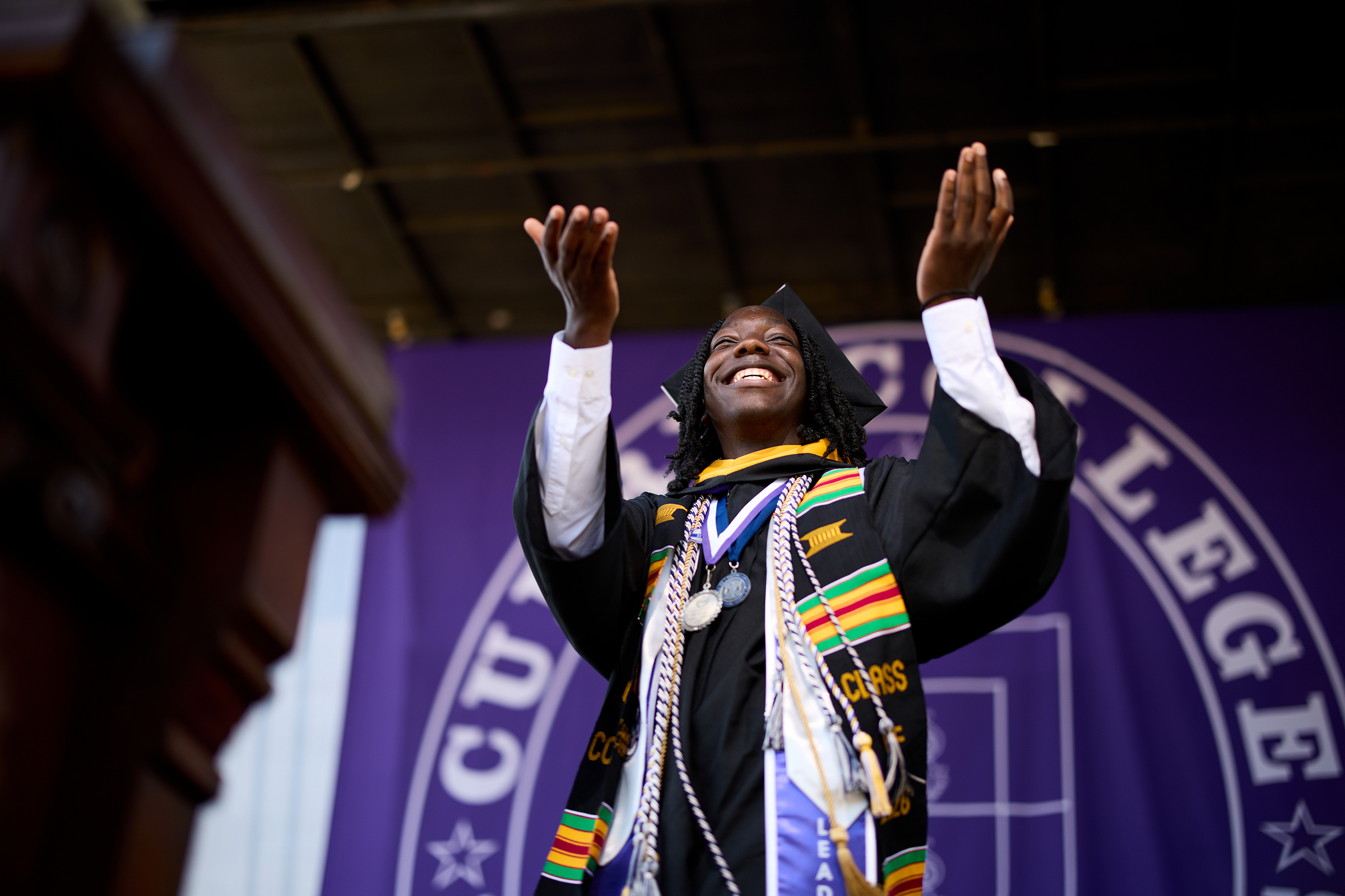 Students happy posing for graduation