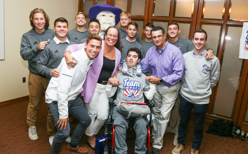 In September 2018, the Curry College Men's Soccer team recruited 15-year-old Mateo Sodano of Quincy to join their roster. Shortly after he was born, Mateo was diagnosed with Cerebral Palsy, and because he relies on a wheelchair, he cannot play organized sports.