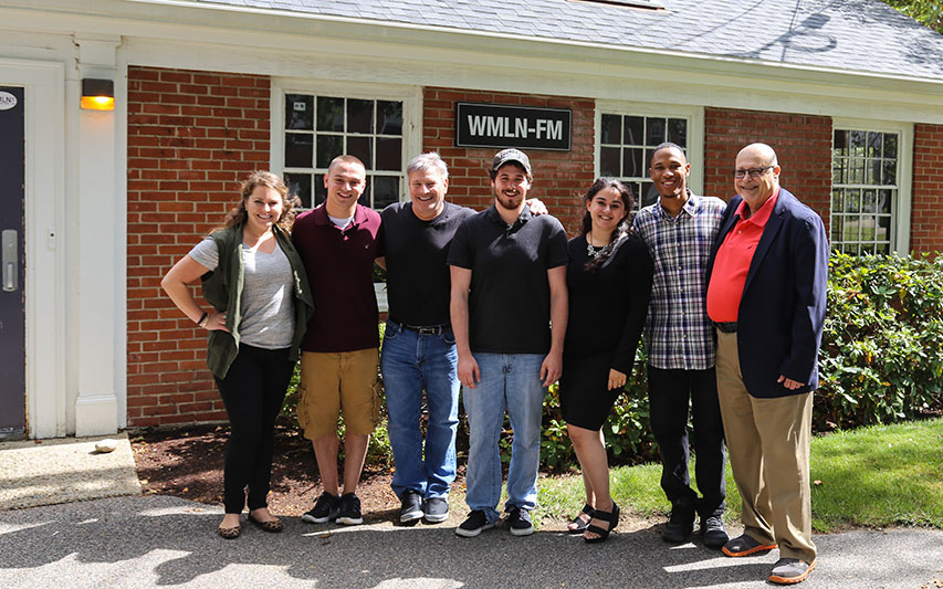 WMLN students with Joe Kaminkow '83 and Communication Professor Alan Frank