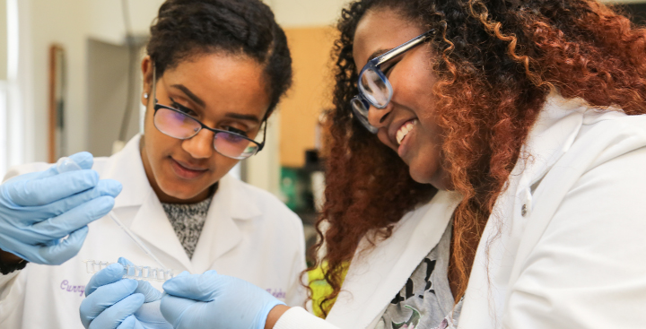 Students in lab coats