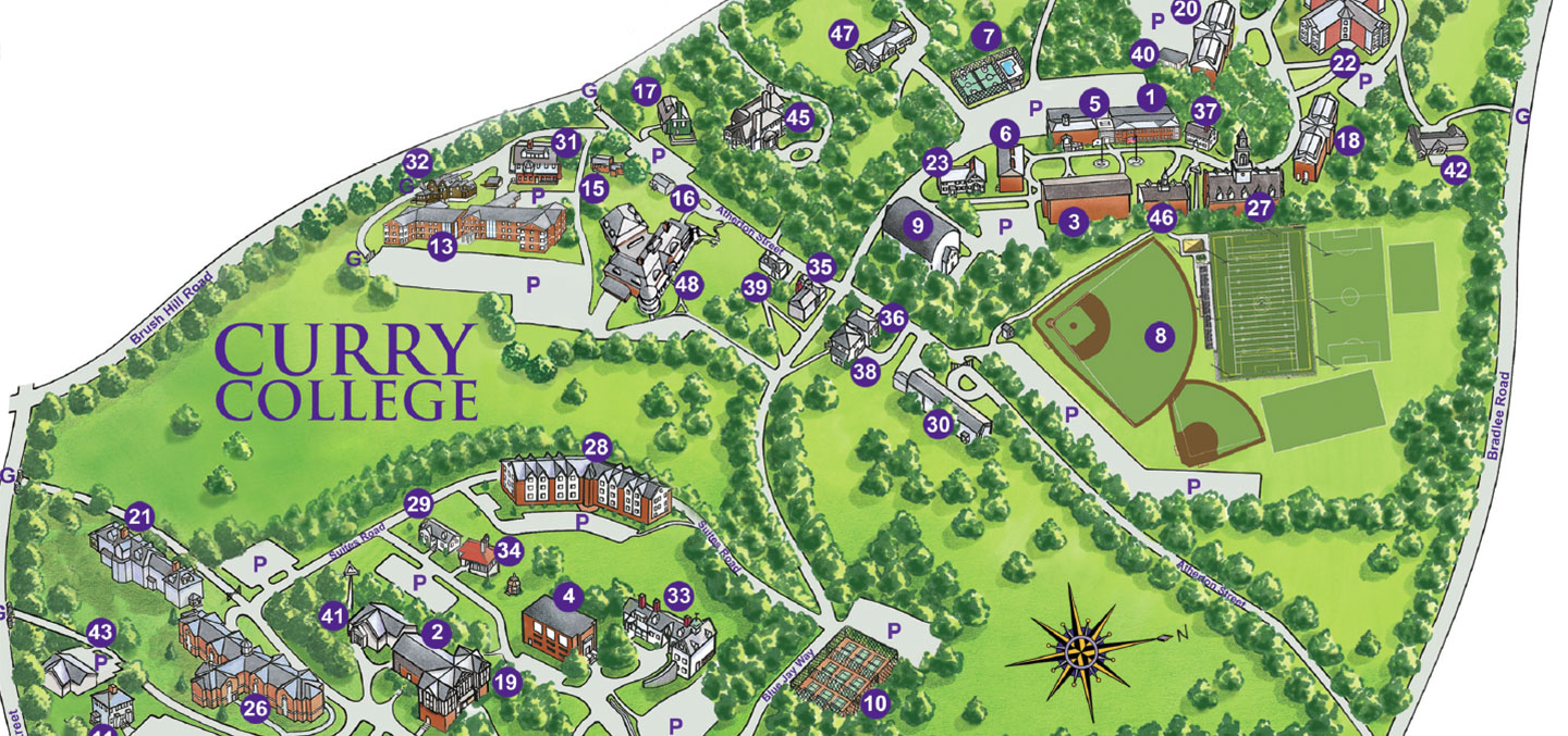 Curry College Campus Map